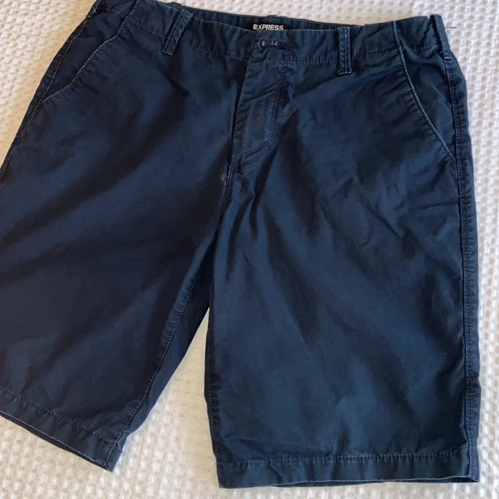 EXPRESS Flat Front Shorts Size 30 Navy Blue EUC